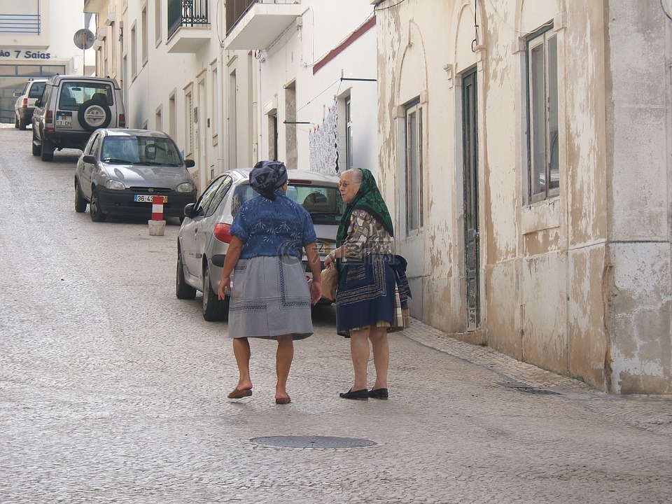 老太太,街,葡萄牙