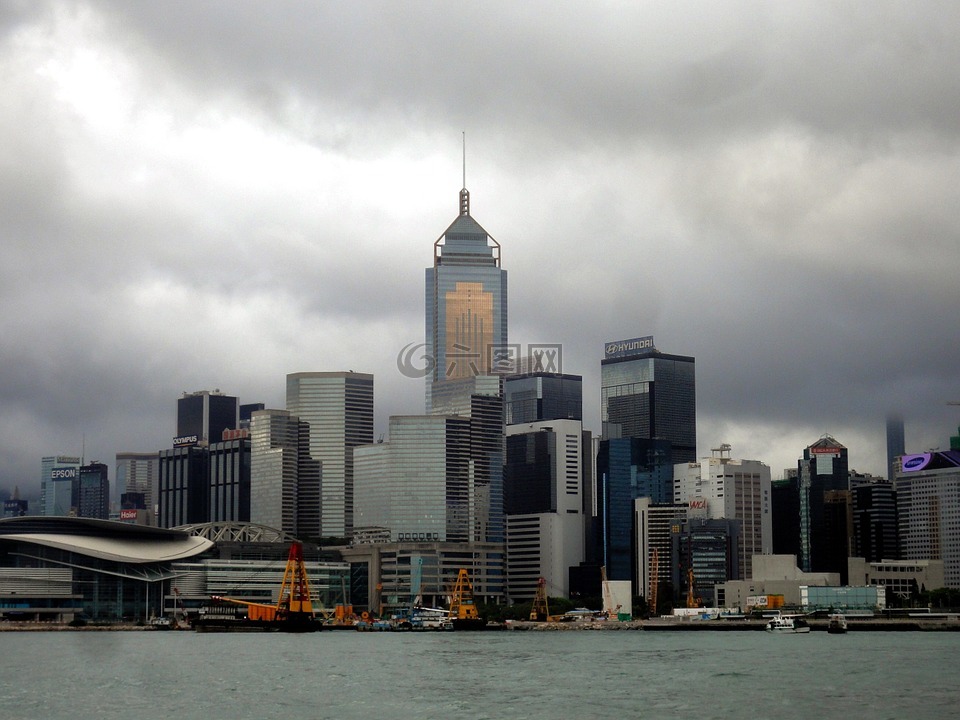 城市,香港,摩天大楼