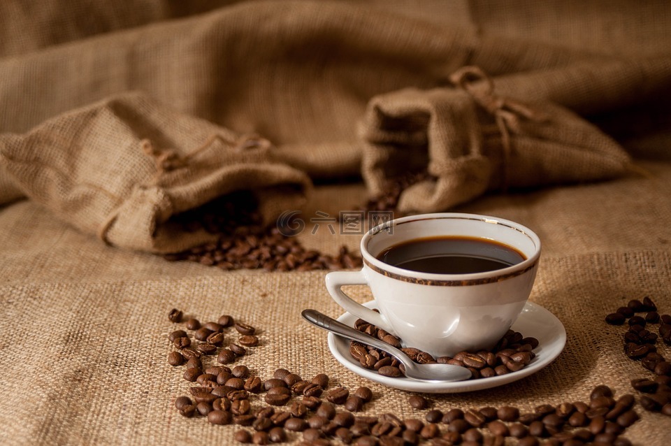 咖啡,咖啡豆,杯咖啡