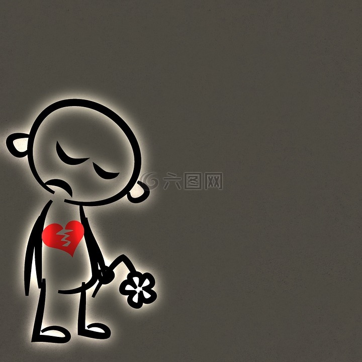 悲伤,破碎的心,背景