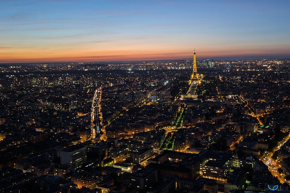 巴黎,夜,法国