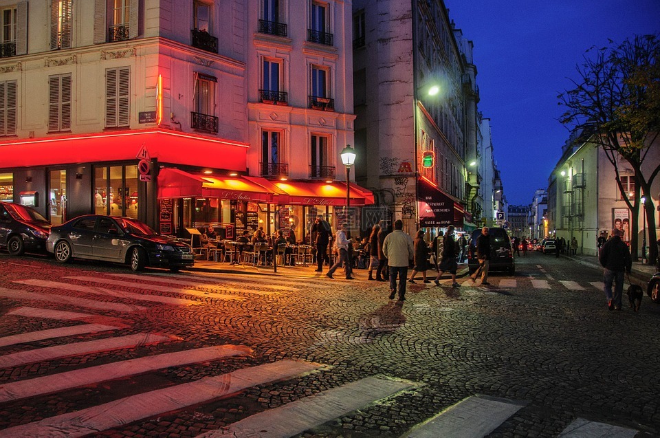 巴黎,夜,法国