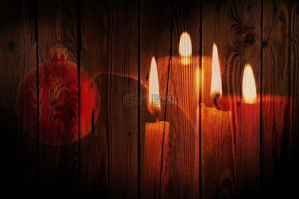 圣诞节,蜡烛,烛火