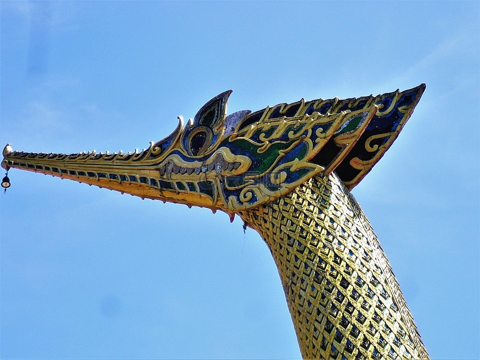 龙的头,庙,泰国