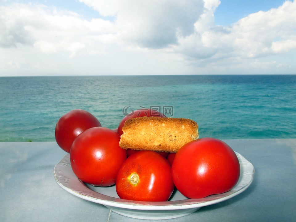 蕃茄,白面包,海