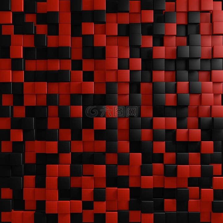 黑,红色,瓷砖