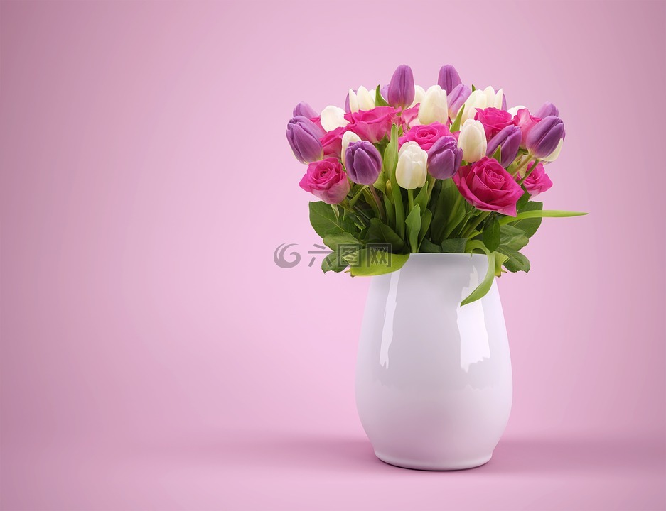 花束,花瓶,鲜花