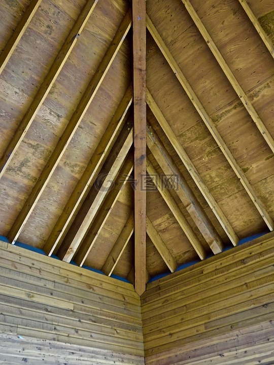 天花板,木,建设