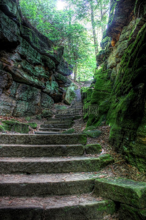 楼梯,自然,石