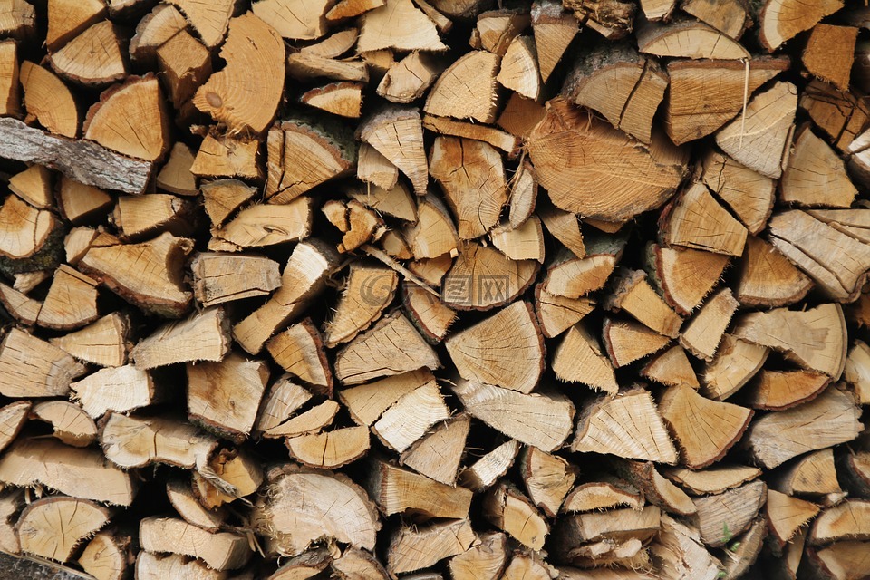 柴,壁炉,木材的壁炉