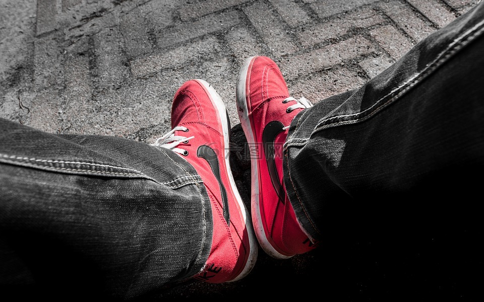红色,耐克,鞋