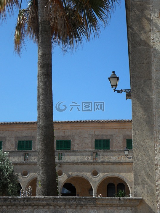 修道院花园,修道院,回廊