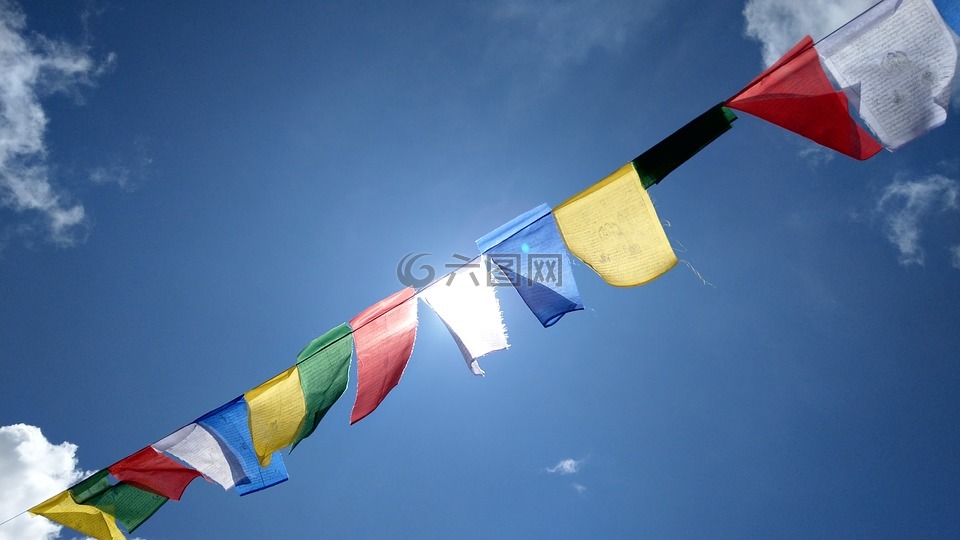 藏傳佛教,尼泊爾,五色旗