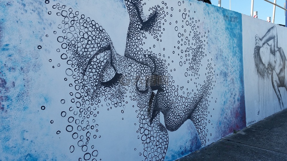 吻,爱,街头艺术