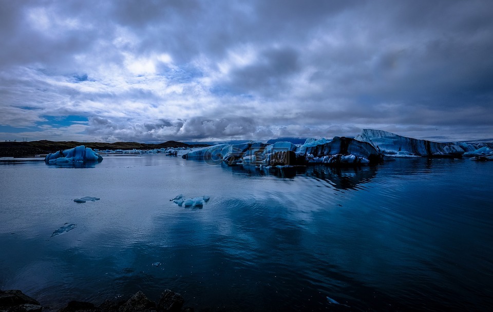 冰川,冰山一角,蓝色