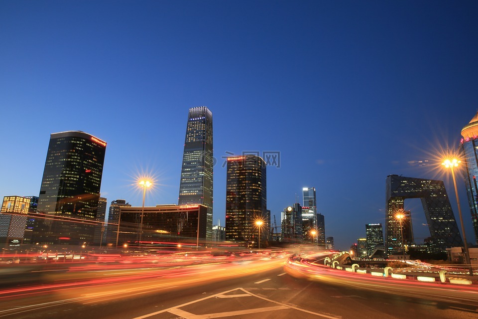 北京,国贸,夜景