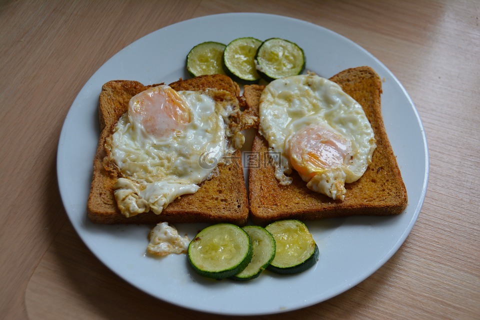 鸡蛋吐司,早餐,食品