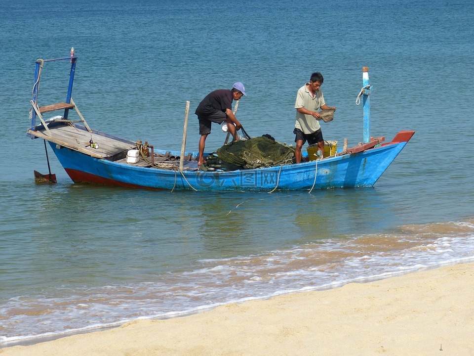 菲舍尔,海,船