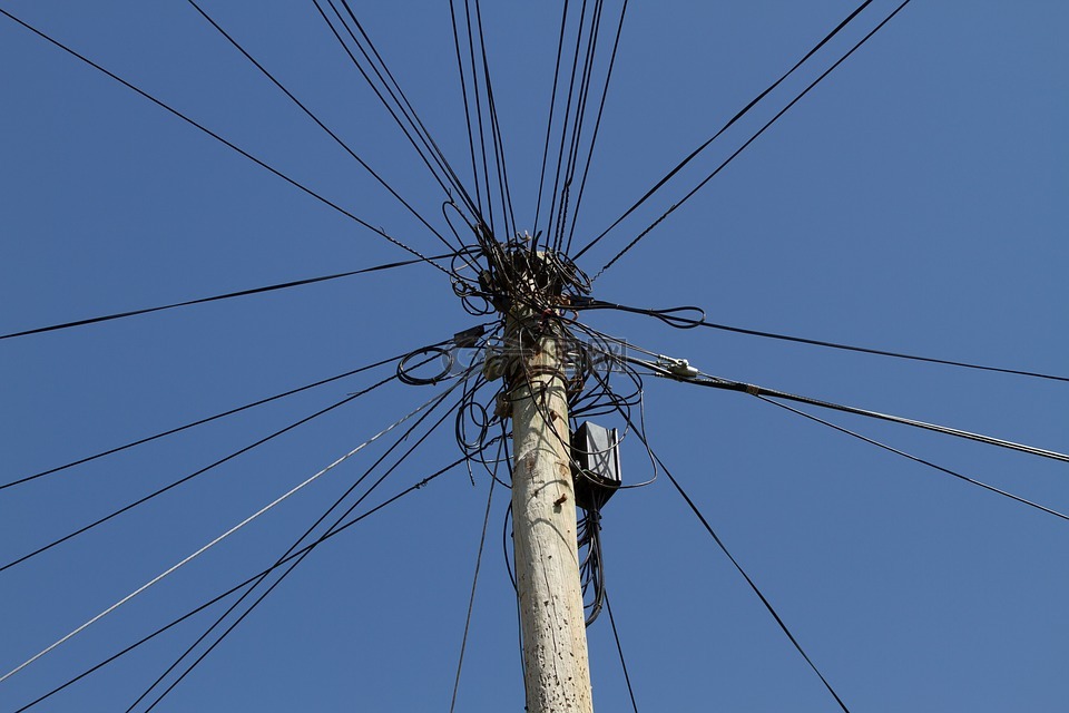 strommast,电源线,电缆沙拉