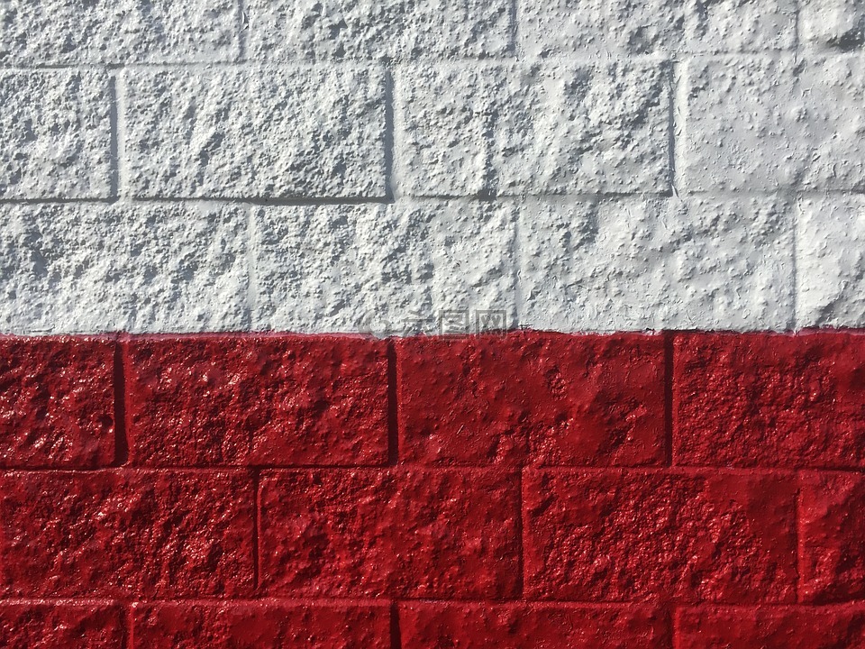 墙,红色,白