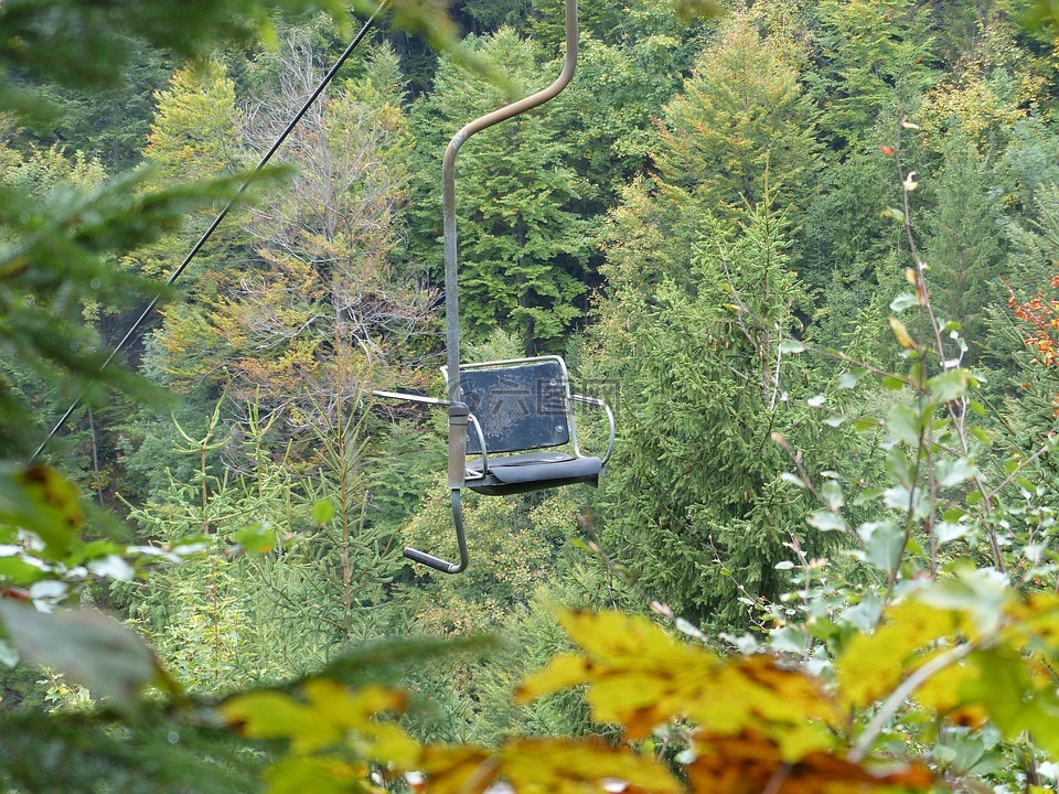 升降椅,秋季,山