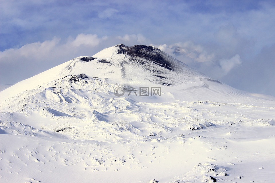 埃特纳火山,火山,雪