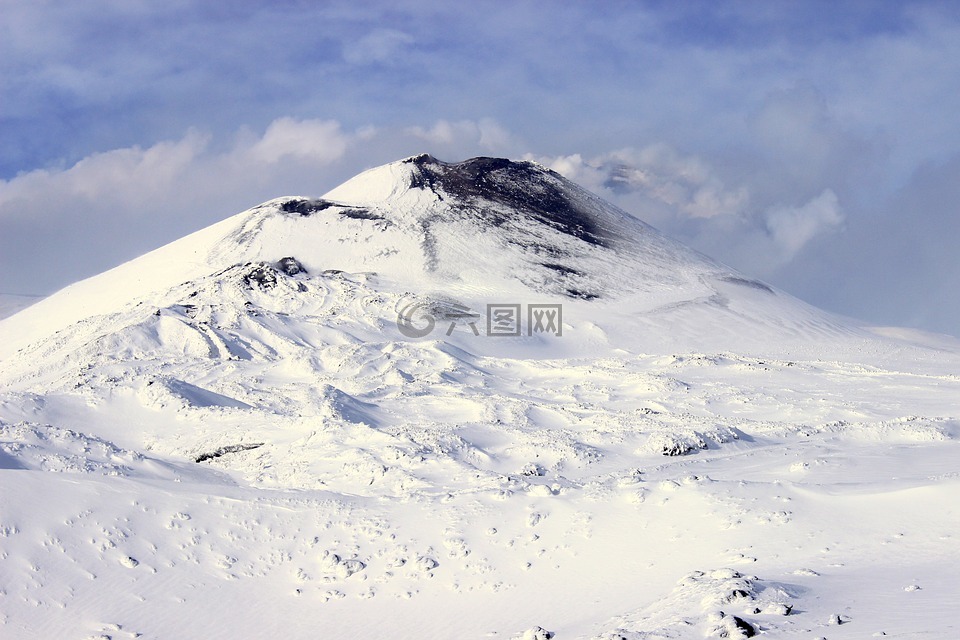 埃特納火山,火山,雪