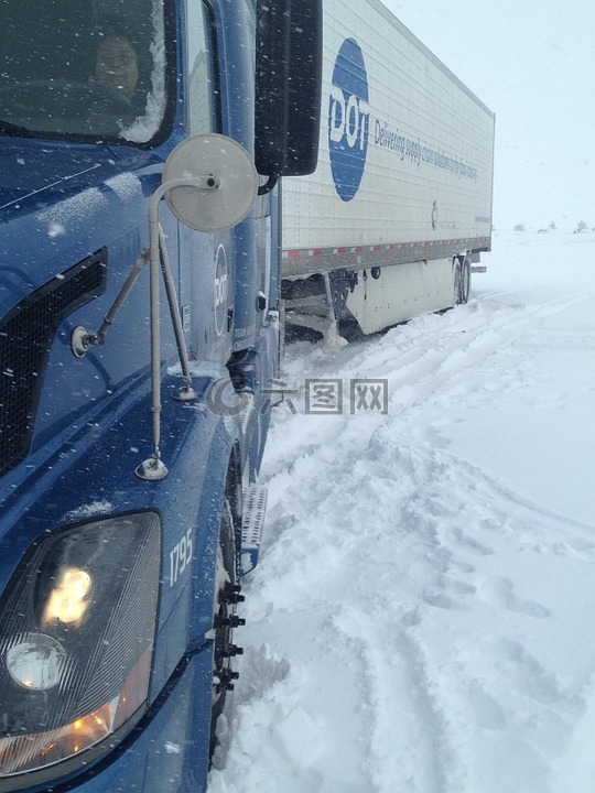 雪,卡车,冷