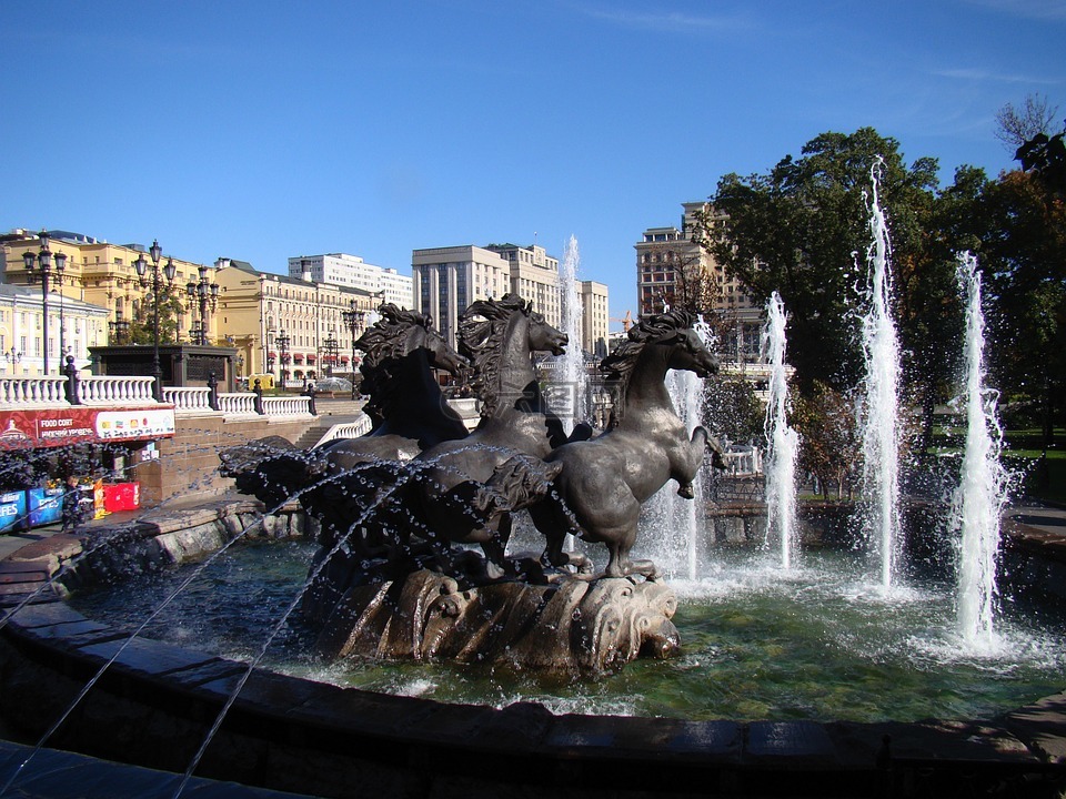 喷泉,马,亚历山德罗夫斯基花园