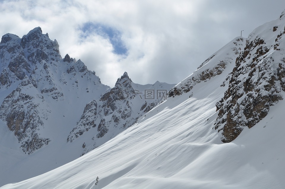 雪,阿尔卑斯山,上萨瓦省