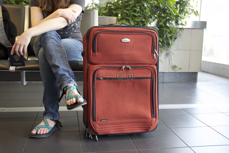 旅行,手提箱,机场