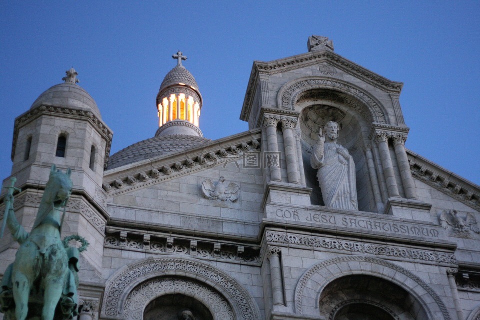 巴黎,圣心大教堂,蒙马特尔山