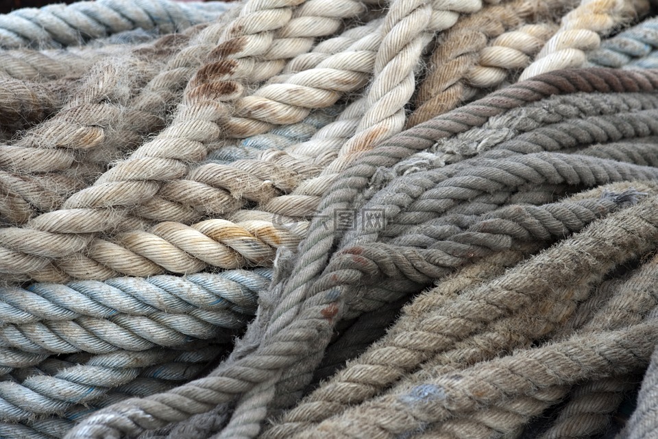 绳索,旧绳,米色