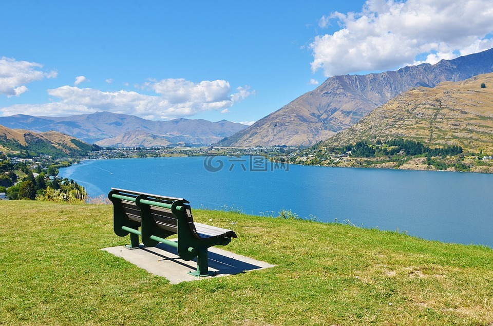 长凳,湖,风景
