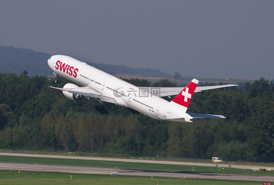 飞机,瑞士,波音777