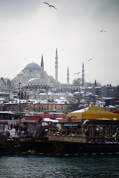 清真寺,雪,土耳其