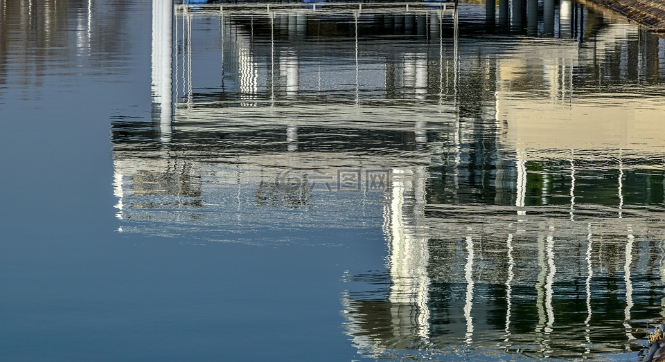 平静,湖,镜像