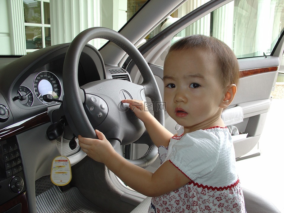 儿童,车,泰国