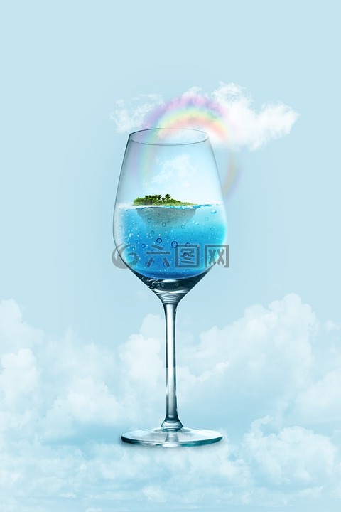 酒杯,玻璃,水