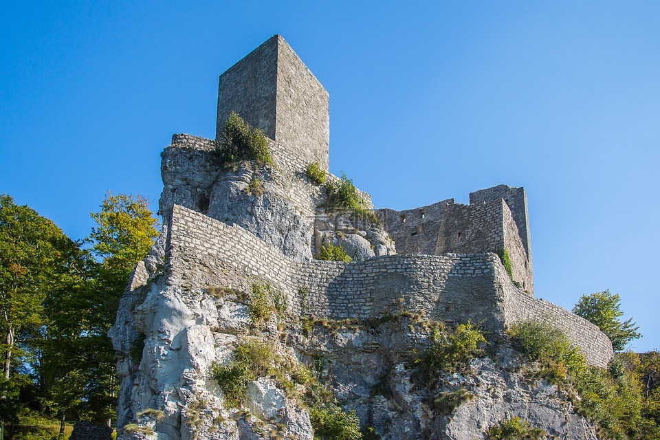 reußenstein,城堡的俄罗斯石,废墟