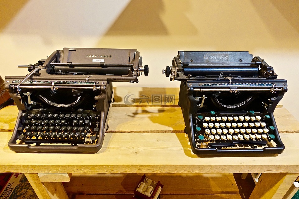 打字机,手动,古董