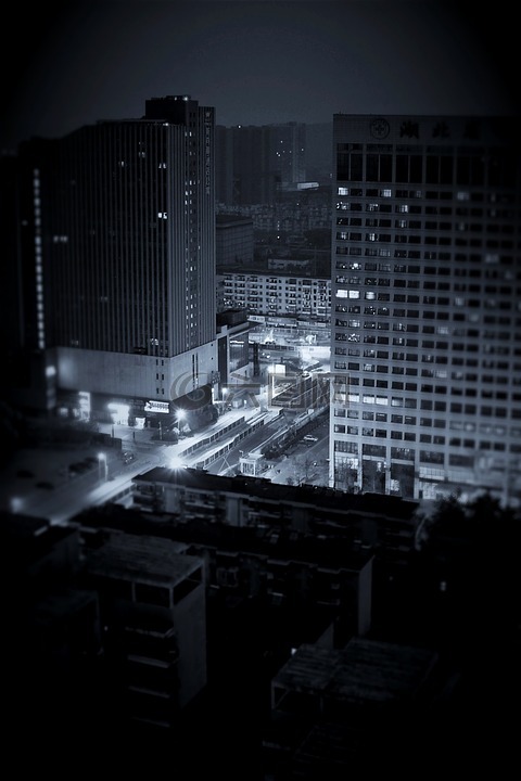 建筑,夜晚,城市