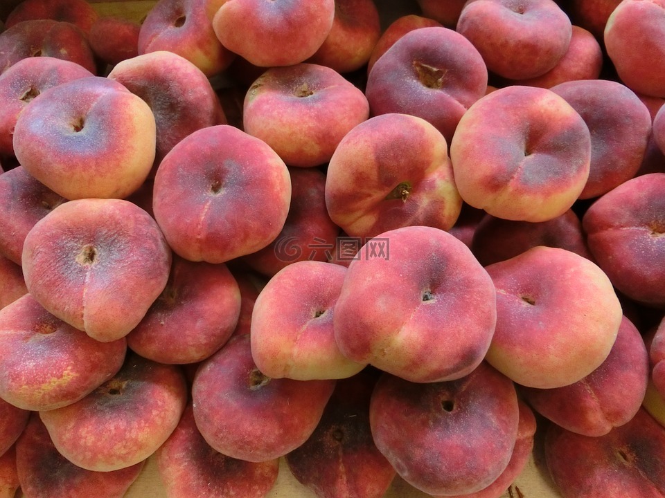 桃子,市场,水果