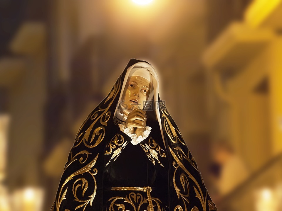 圣母玛利亚,游行,痛苦
