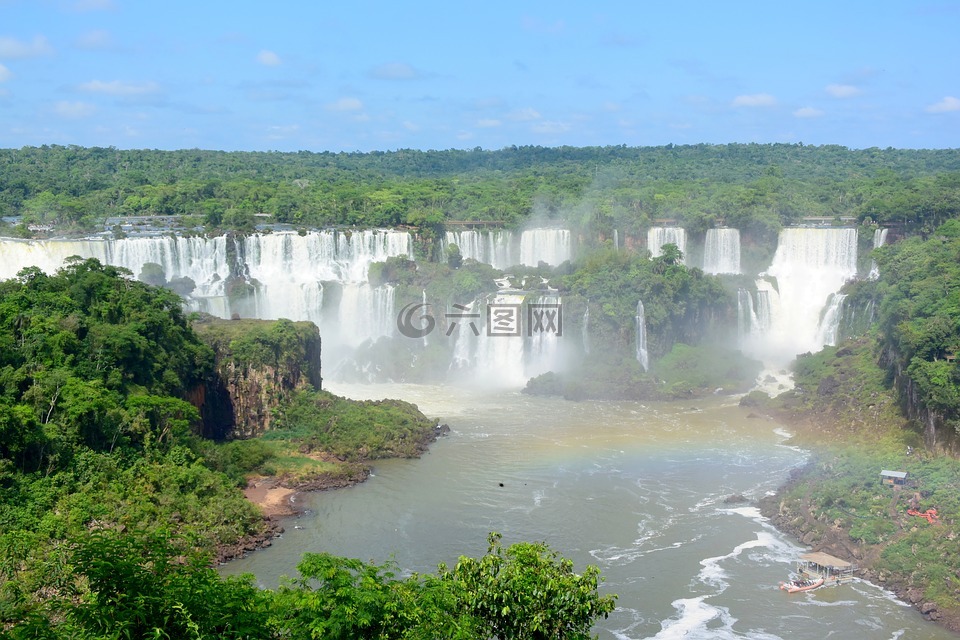 瀑布,巴西,南美洲