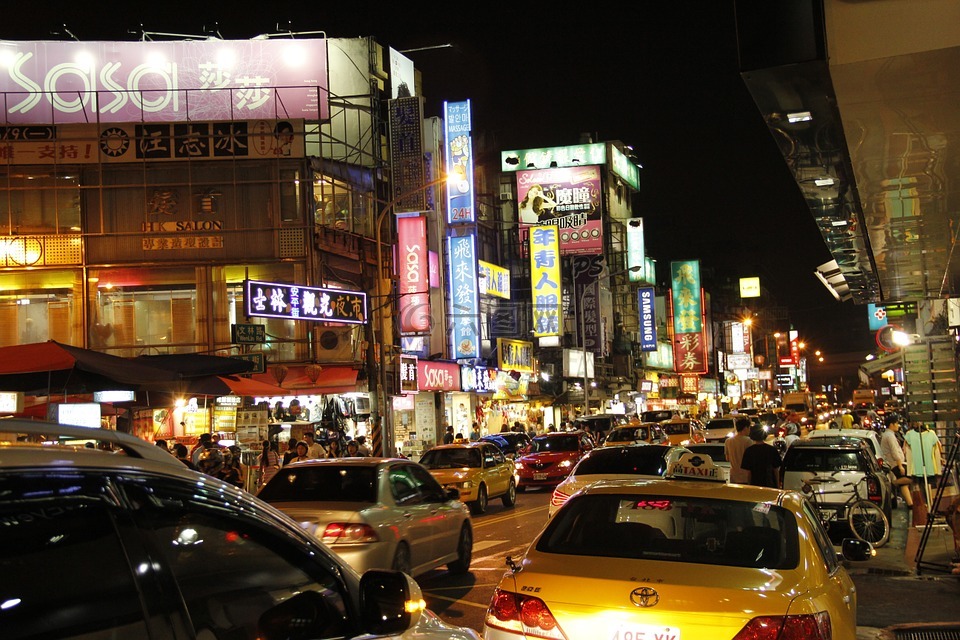 士林夜市,舒适夜景,灯光