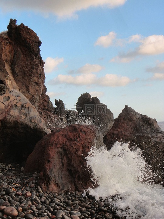 岩石,海,西西里