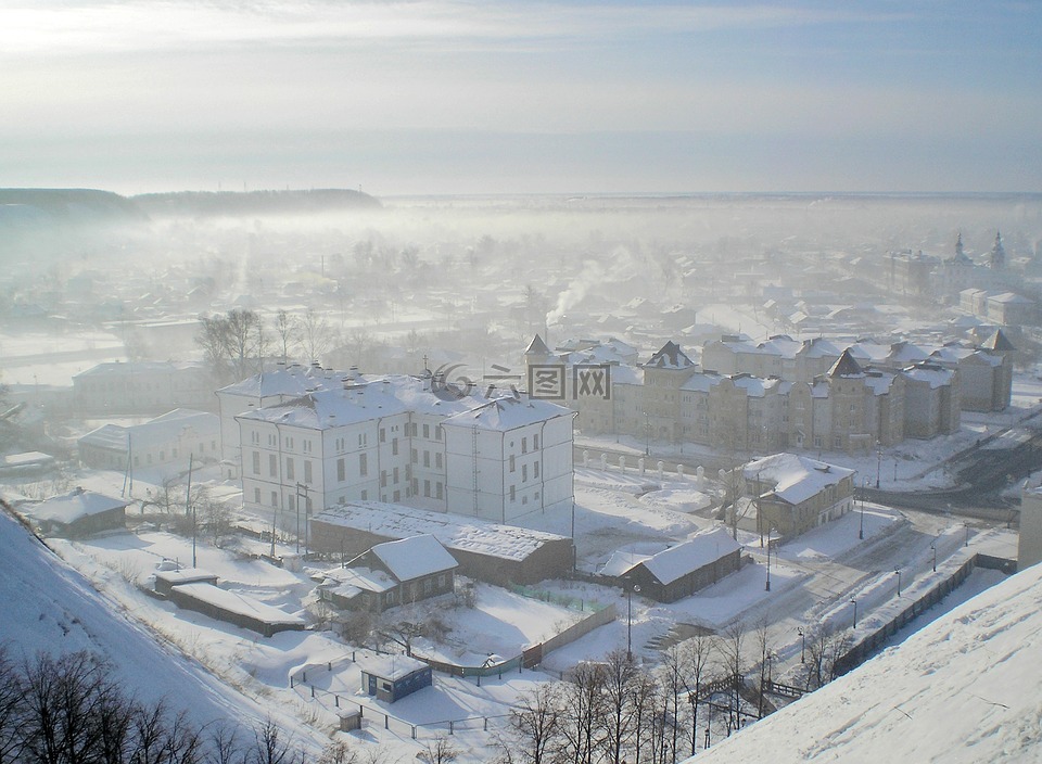 城市,冬季,雪