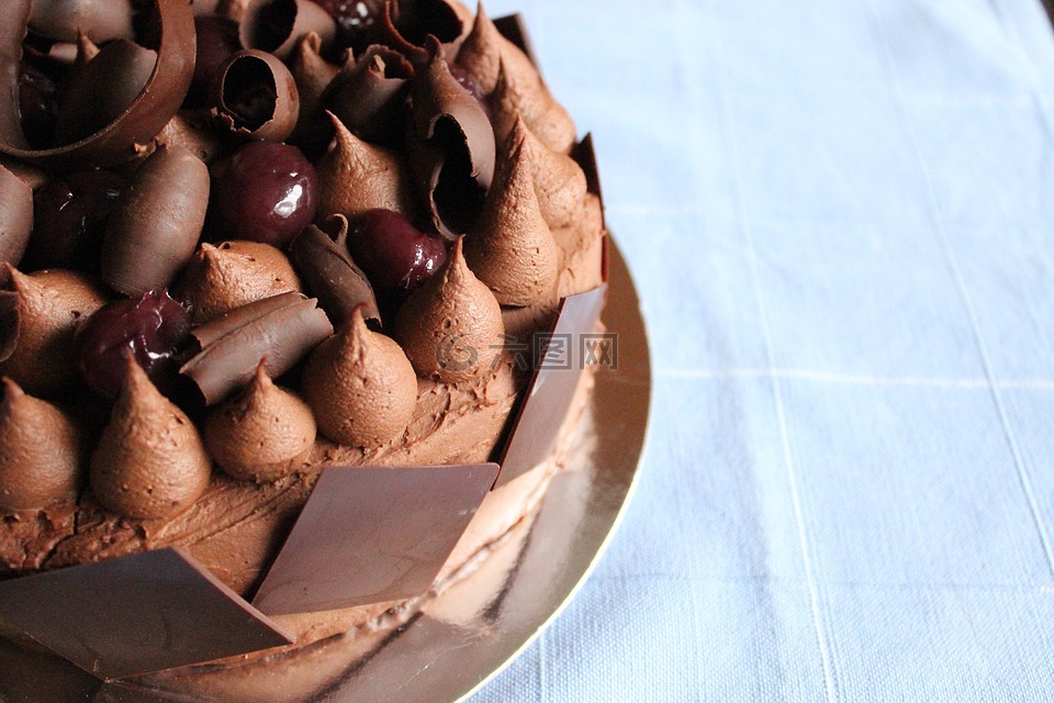 巧克力,蛋糕,黑森林蛋糕