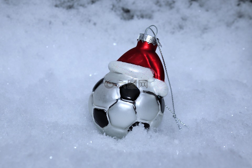 足球,雪,圣诞节